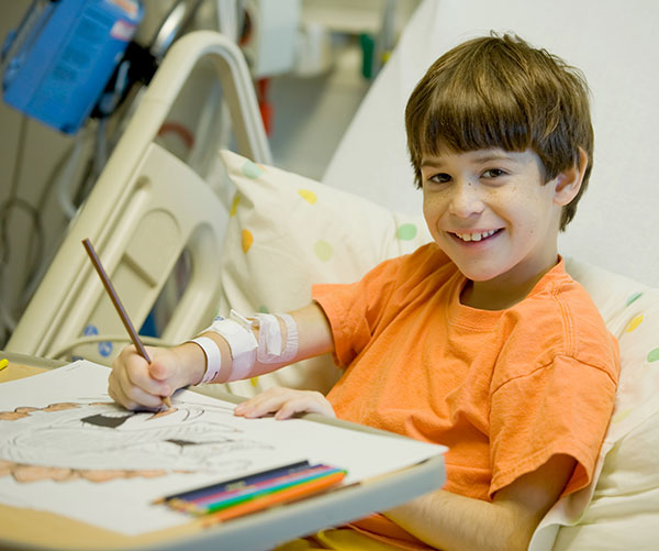 Boy in Hospital Painting